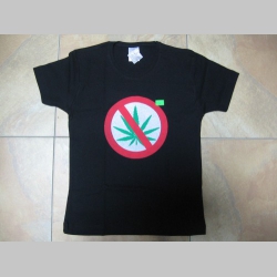 Stop Cannabis, čierne dámske tričko 100%bavlna 